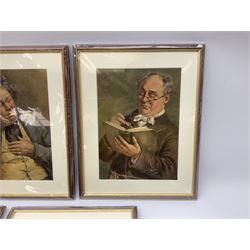 A series of five Pears character prints depicting a personification of the senses, including 'Feeling', 'Smelling', 'Hearing', 'Tasting' and 'Seeing', depicting gentlemen of various occupations, offset lithographic prints 28cm x 20cm (5)