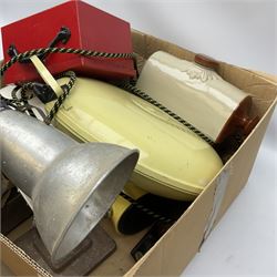 Group of assorted collectables, to include Anglepoise style lamp, electric bed warmer, stoneware hot water bottle, etc., in one box 