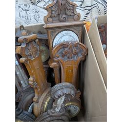 Collection of barometers and barometer parts, in two boxes