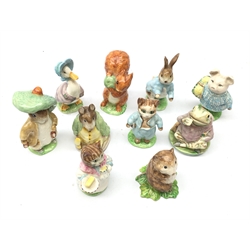  Collection of Beswick Beatrix Potter figures comprising Little Pig Robinson, Ribby, Squirrel Nutkin, Samuel Whiskers, Jeremy Fisher and others (10)  
