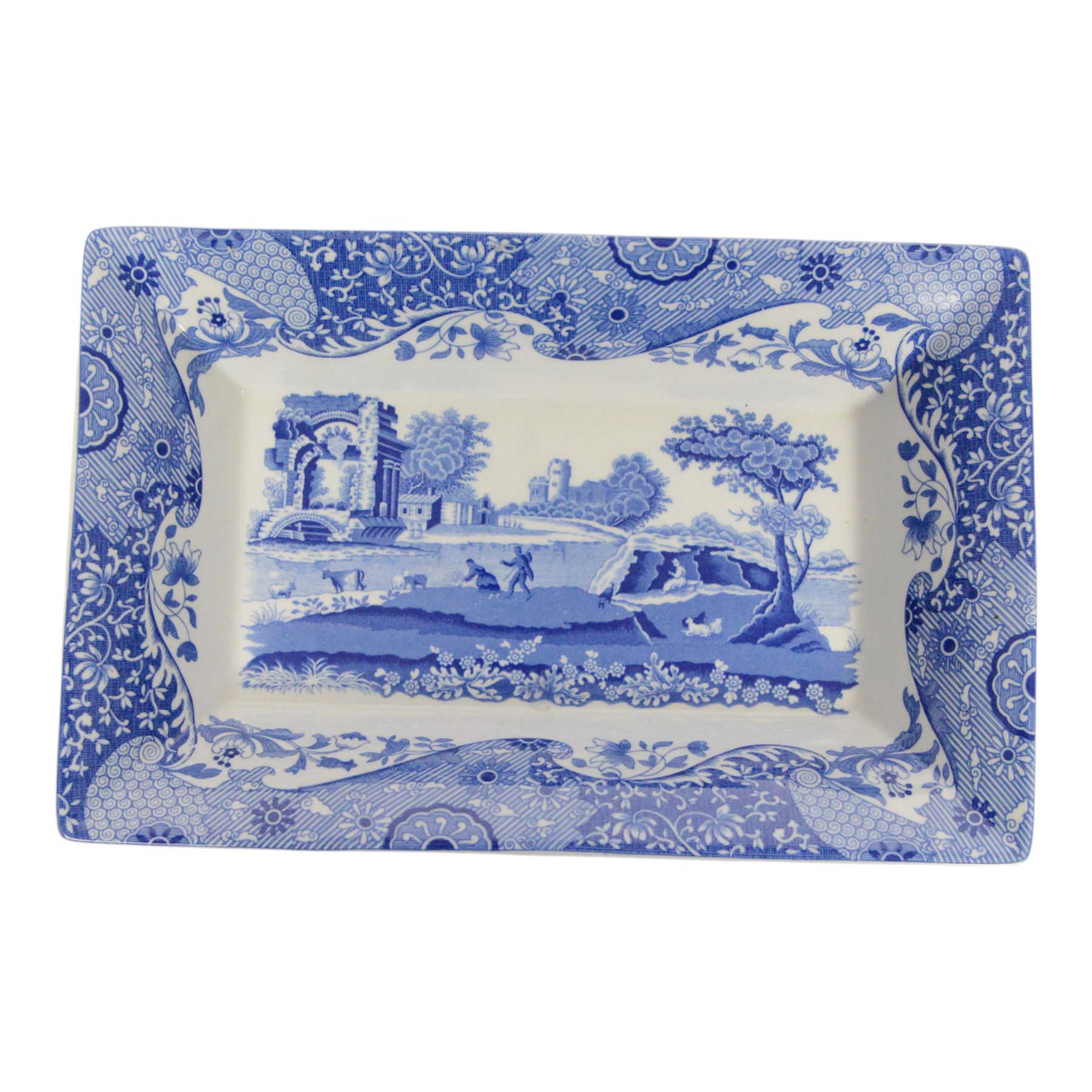 Spode blue Italian pattern, including six cups and saucers, salt pig etc 