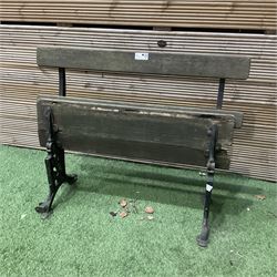 Early 20th century cast iron and wood slatted, foldable garden bench - THIS LOT IS TO BE COLLECTED BY APPOINTMENT FROM DUGGLEBY STORAGE, GREAT HILL, EASTFIELD, SCARBOROUGH, YO11 3TX