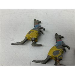 Collection of twenty-two Britains Cadbury's Cococubs play worn lead painted figures to include Mr Pie Porker, Mrs Pie Porker, Tiny Tusks, Captain Kangaroo, Granny Owl and others, Britains Snow White and Doc lead figures and other painted lead figures (30)