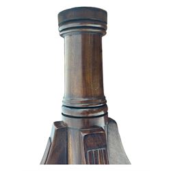 Early 20th century Regency design mahogany tilt-top table, circular top with edge banding, supported by a central turned pedestal with four reeded sabre supports terminating in castors; six chairs with pink upholstered drop in seats (7)
