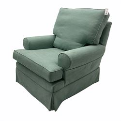 Multi-York - traditional shaped armchair upholstered in light blue fabric