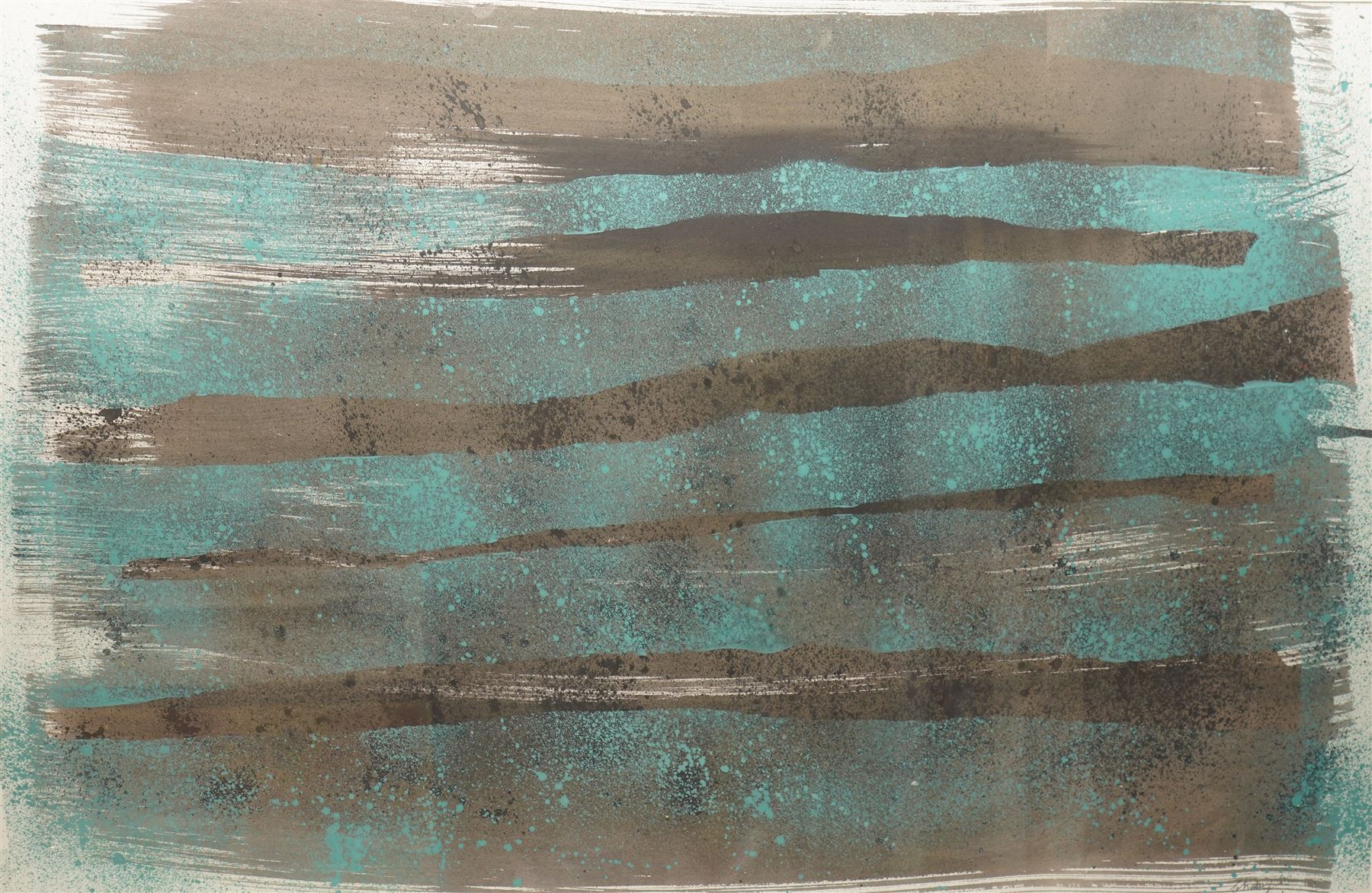 Gillian Ross Kelsey (British 1935-2025): 'Ripples', acrylic on paper signed 77cm x 116cm