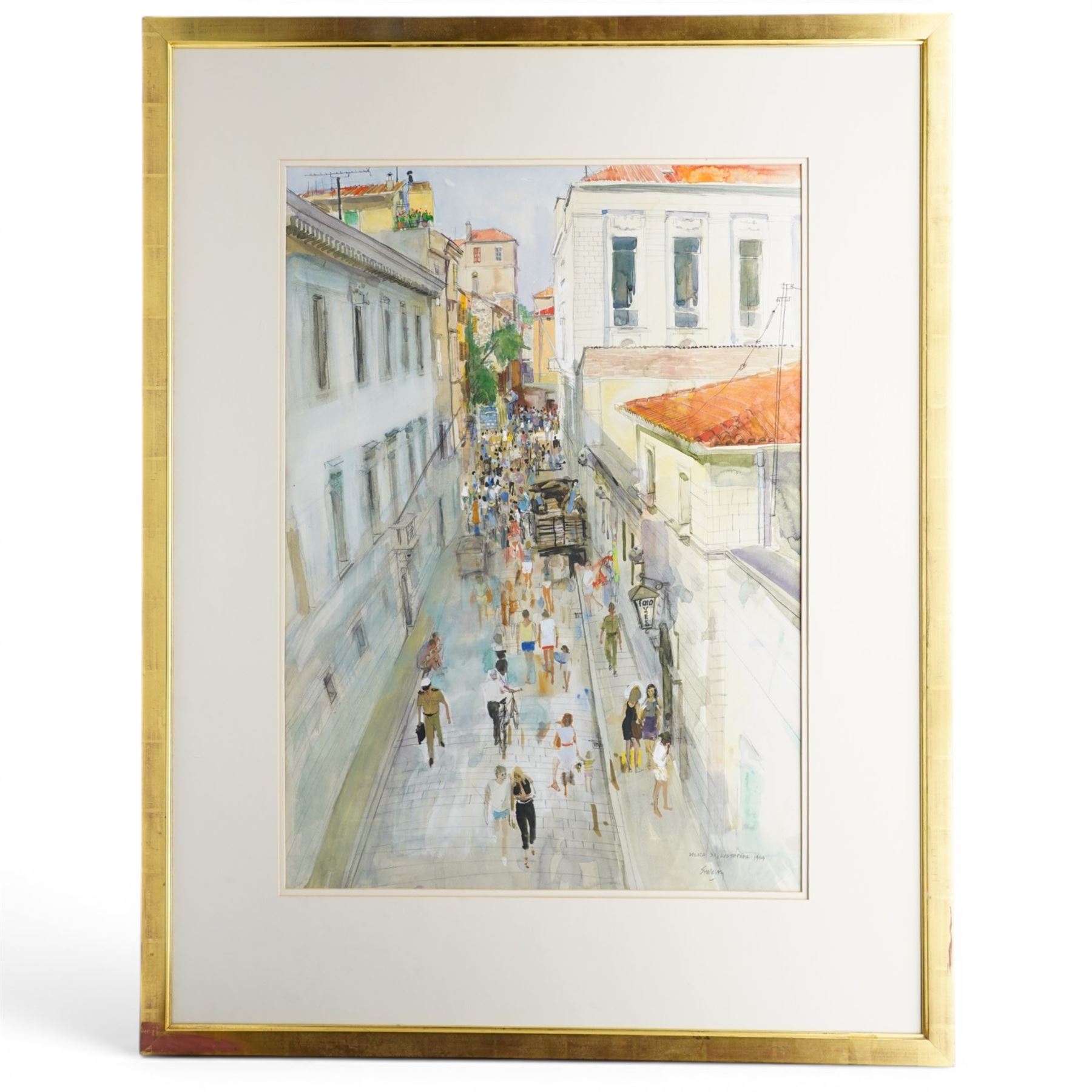 Trevor Hugh Stubley (British 1932-2010): Croatia - 'Ulica 31 Listopada 1944', watercolour signed and titled 78cm x 56cm 