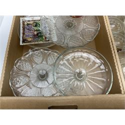 Large quantity of glassware, to include cheese dome with a marble base, wine glasses decanters etc in eight boxes 
