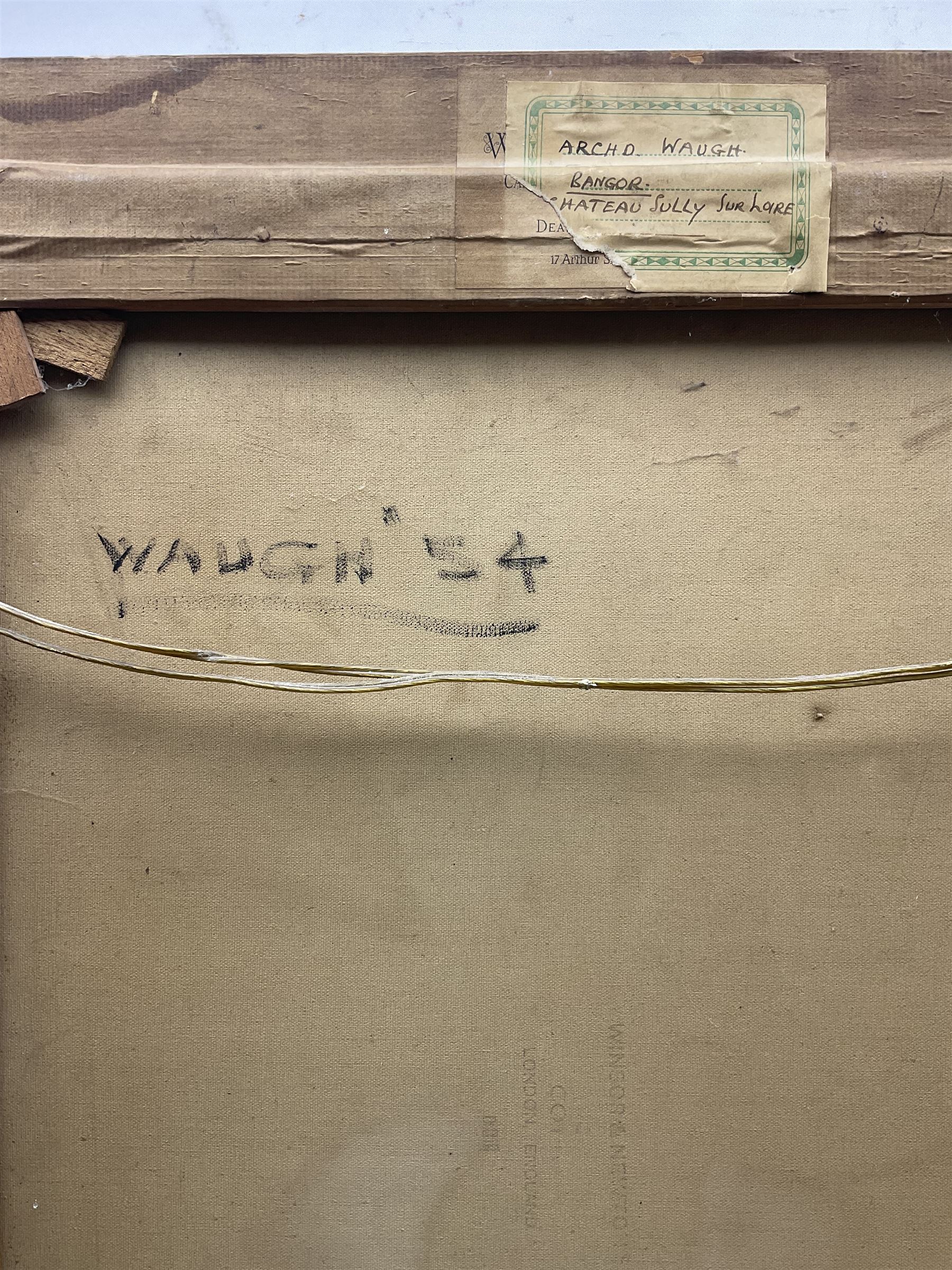 Archibald Waugh (British 20th Century): 'Chateau Sully-sur-Loire', oil on canvas canvas signed and titled on mount, dated '54 verso, 65cm x 50cm