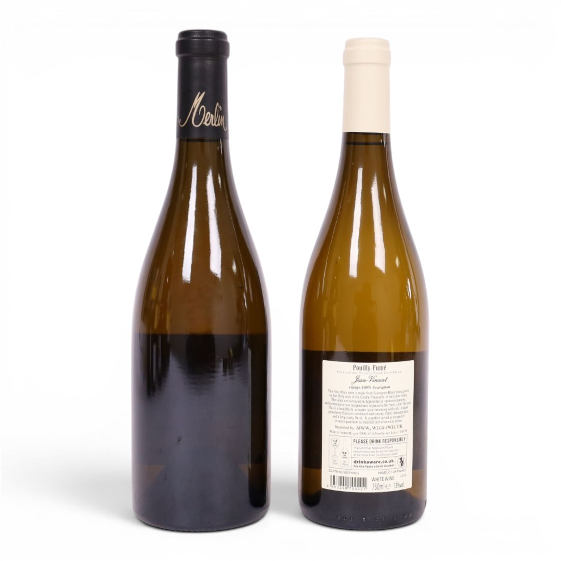 Jean Vincent 2023 Pouilly Fume, 750ml 13% vol and Pouilly Fusse 2020 Merlin 750ml 13.5% vol 
