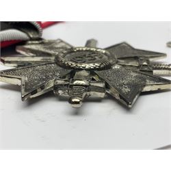 Four German awards c1957 - Knights Cross of the War Merit Cross, War Merit Cross 1st Class, Faithful Service Cross and Silver Wound badge (4)