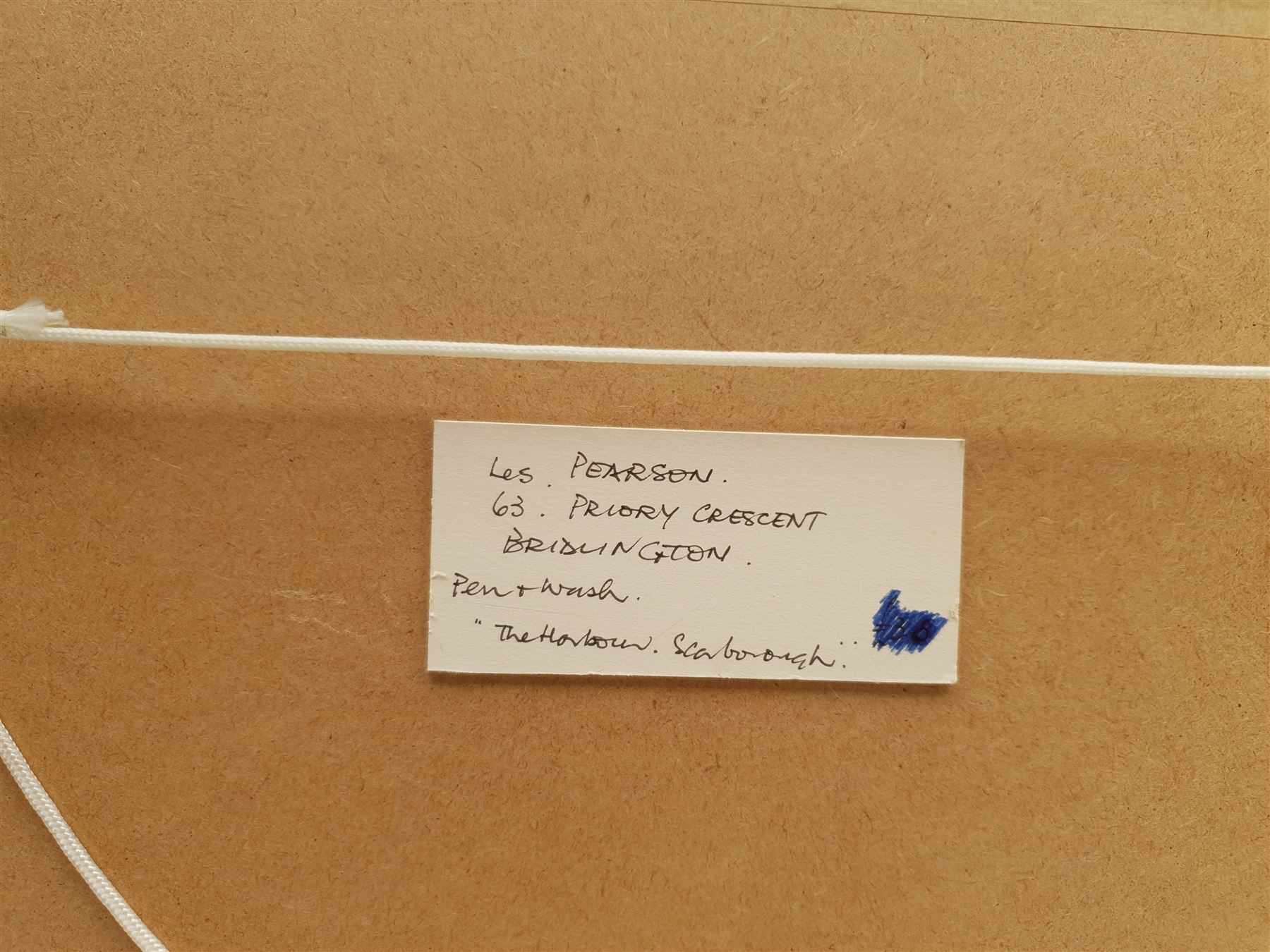 Les Pearson (British 1923-2010): 'The Harbour Scarborough' and 'Scarborough' from the Esplanade, pair watercolours and ink signed titled and dated '96, one with artist's Bridlington address label verso 15cm x 20cm (2)