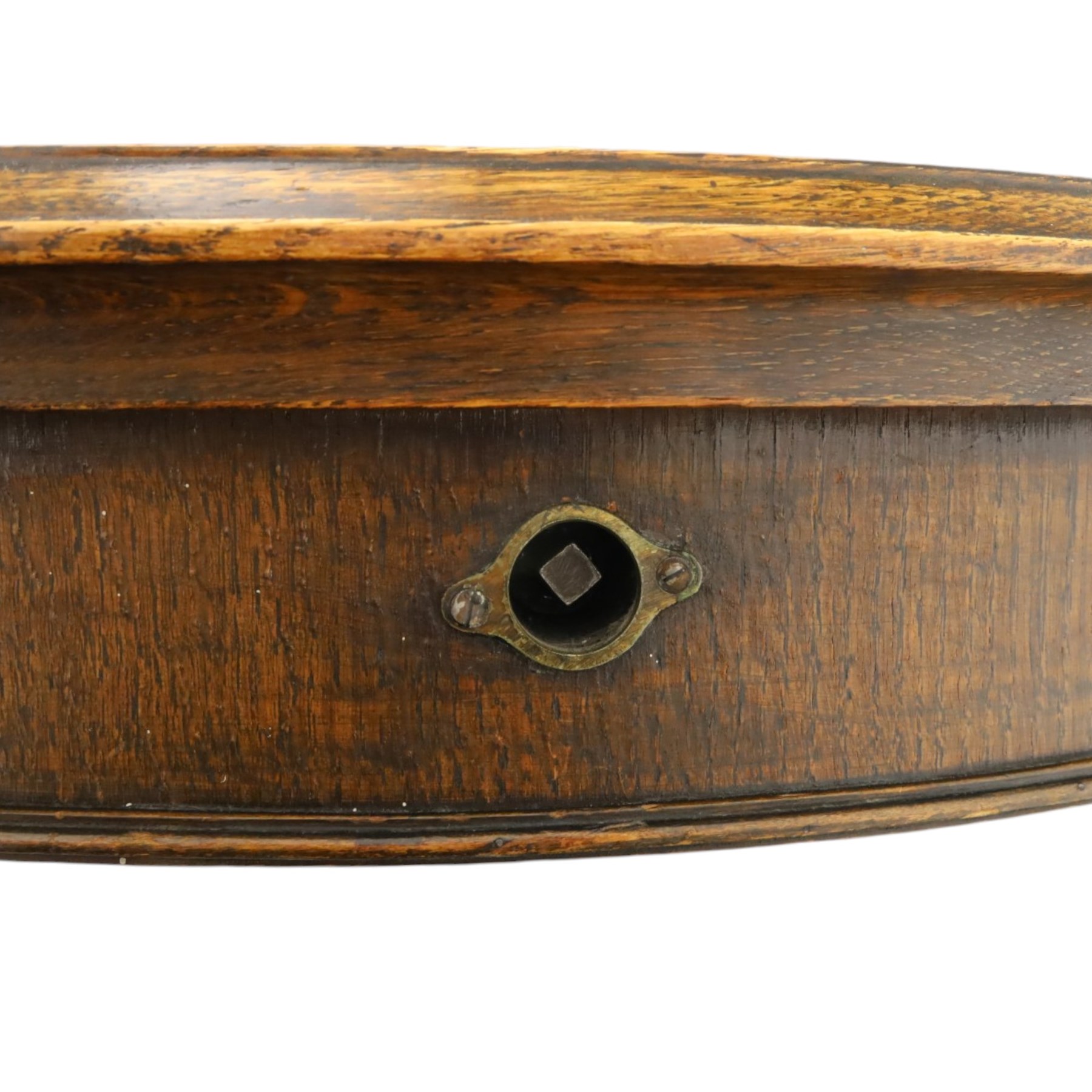 Late 19th century French oak extending dining table, oval top with moulded edge and plain frieze, raised on four ornate carved supports decorate with carved latticework and large festoons with tassels, on turned feet, with two additional leaves