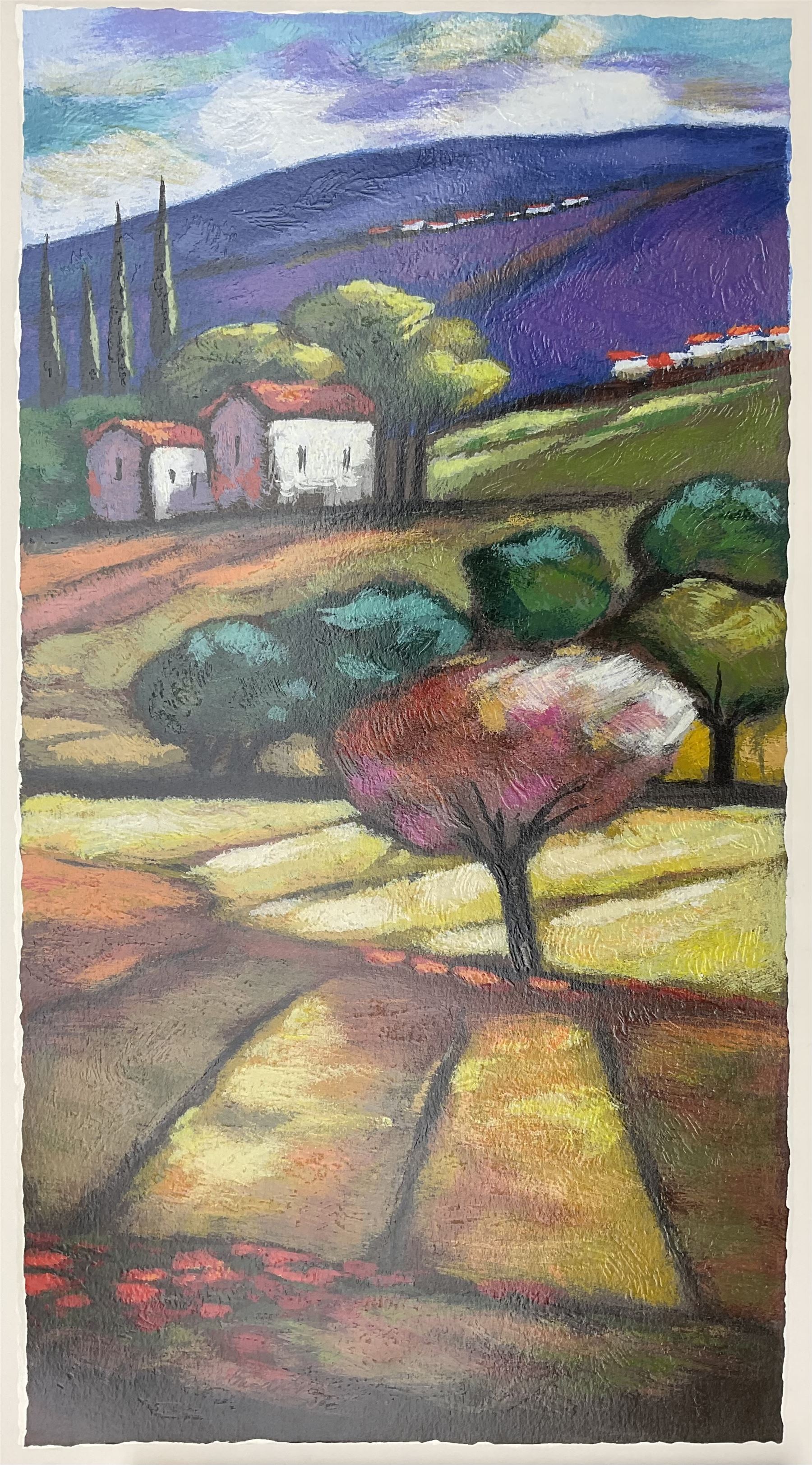 Slava Brodinsky (Russian 1955-): Fields of Colour, pair limited edition serigraphs signed and numbered 238/495 and 18/55 max 58cm x 33cm (2) (unframed)