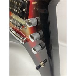 Jaxville X-Factor six-string electric guitar with three-tone X-shaped body L116cm overall.