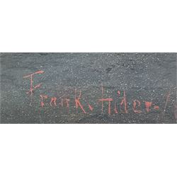 Frank Hider (British 1861-1933): 17th century Street Scene by Moonlight, oil on canvas signed and dated 1886, 59cm x 106cm