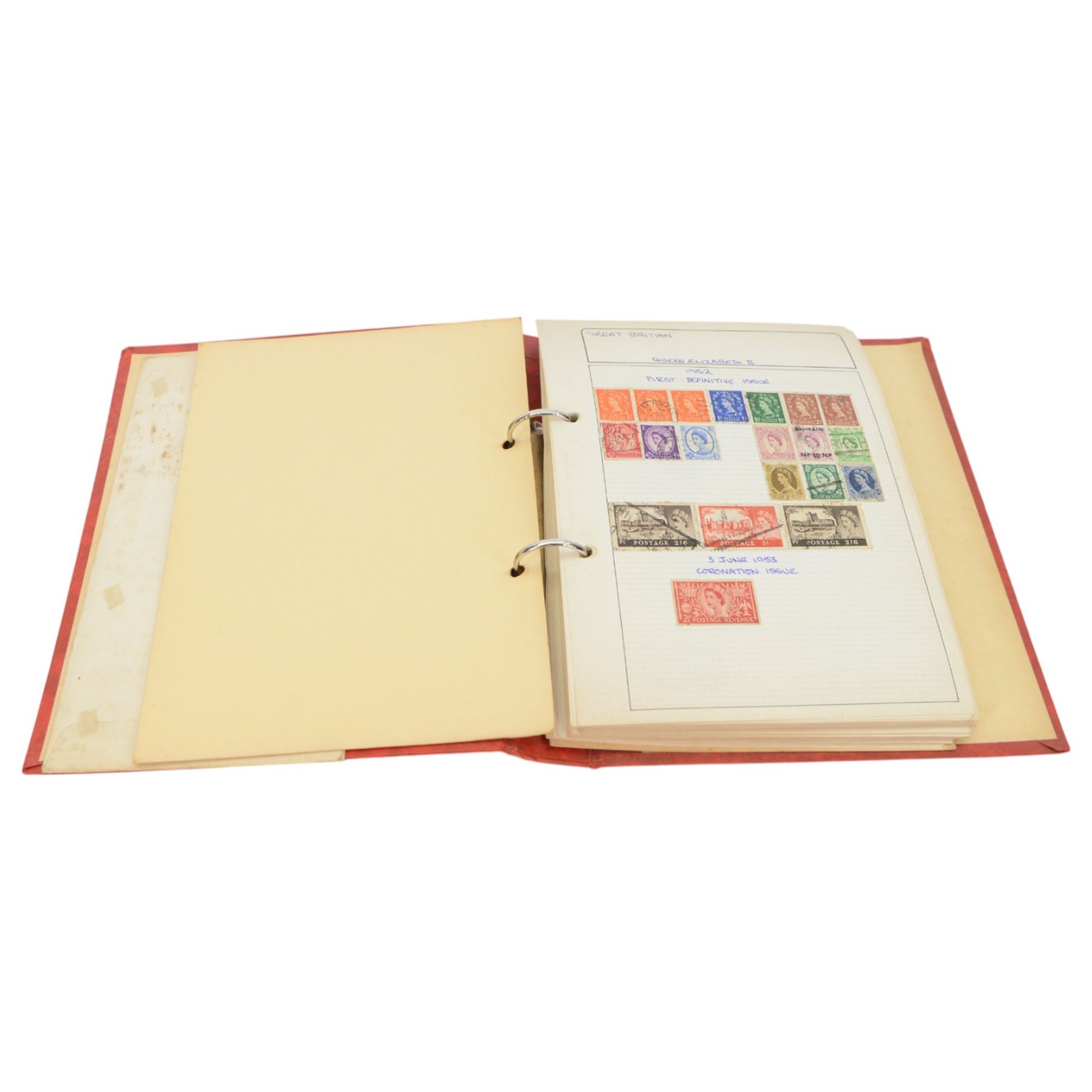 Approximately 170 grams of pre 1920 Great British silver coins, commemorative crowns, King George V Australia 1933 florin, Queen Elizabeth II South Africa 1955 two and a half shillings, pre-Euro coinage etc and various world stamps