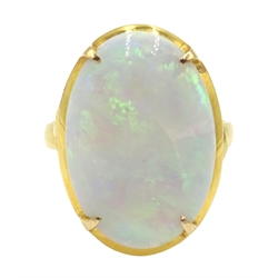  Gold single stone oval opal ring stamped 14K 585  
