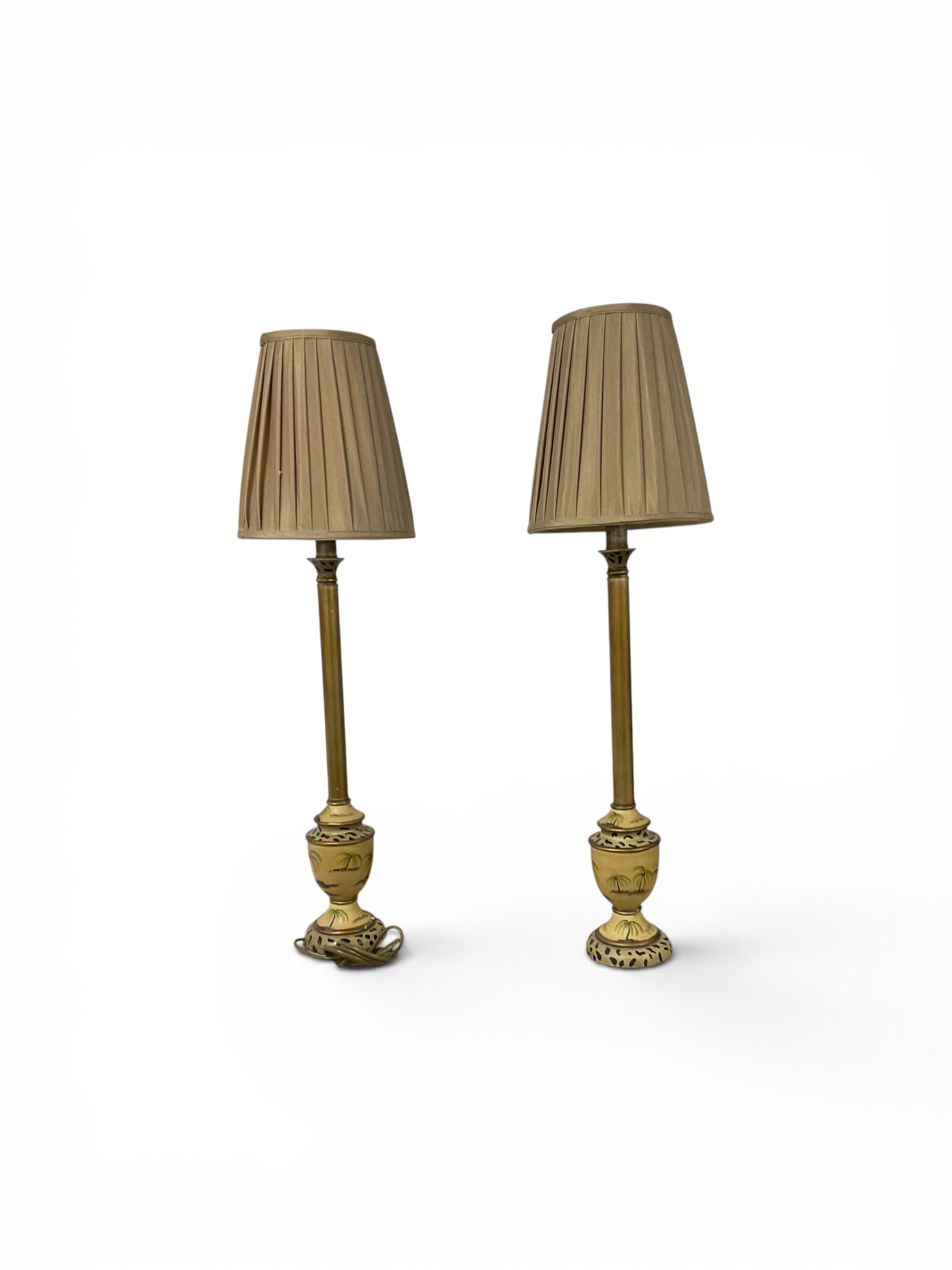 Pair of table lamps, together lantern, brass lamp and other collectables  