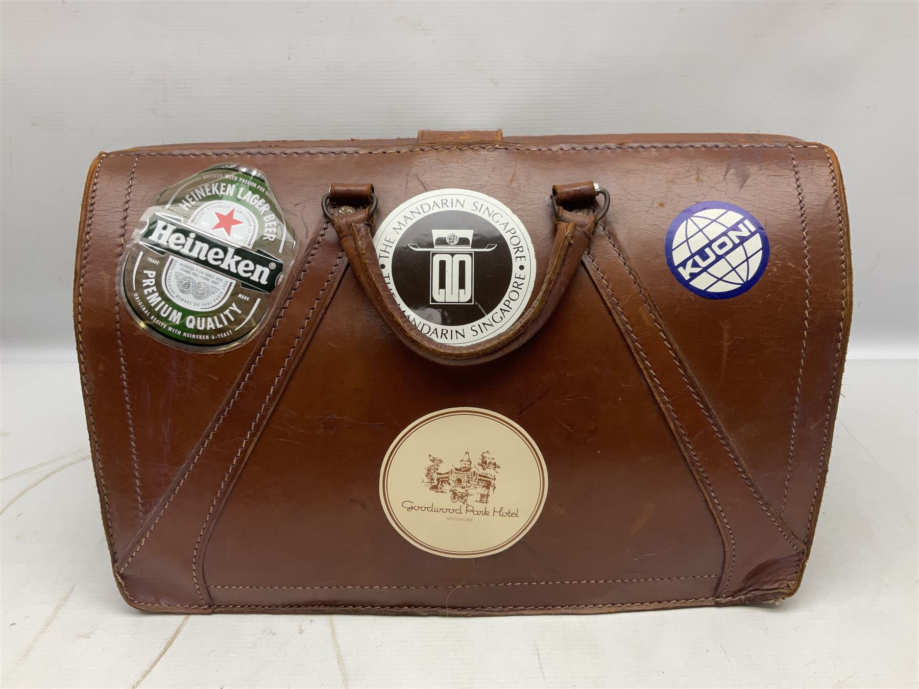 Leather gladstone/ doctors bag, H27cm