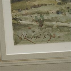 Henri Joseph Harpignies (French 1819-1916): 'Eyios' - Les Eyzies Landscape with River Vézère, watercolour signed titled and dated '9, 24cm x 15cm
Provenance: Thomas Agnew & Sons gallery label verso