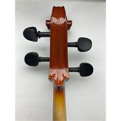 Gear4Music three-quarter sized cello with 70cm one-piece back and spruce top; bears maker's label; L112cm overall; in soft carrying case with Erich Steiner bow