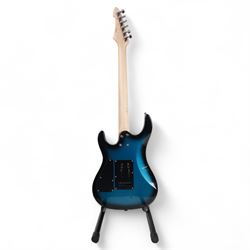 Aria Pro II Mac-Series electric guitar, in blue burst metallic finish, serial no. 1023090338, in GNB soft case, guitar L99cm
