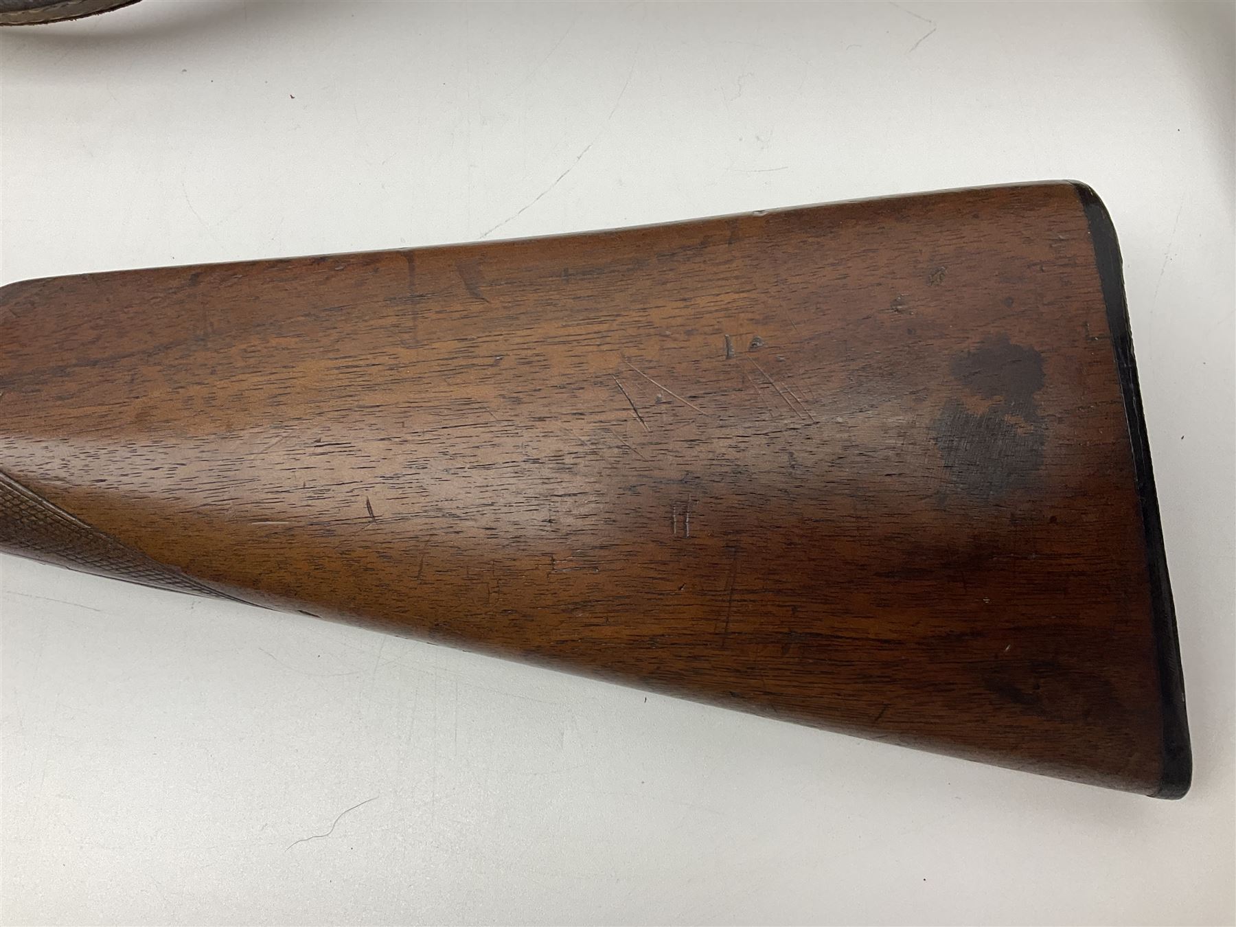 SHOTGUN CERTIFICATE REQUIRED - Late 19th century R. Robinson of Hull 12-bore side-by-side double barrel hammer shotgun; with 76cm(30