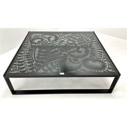 Habitat black aluminium and glass coffee table