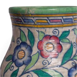 Charlotte Rhead for Crown Ducal - two jugs and a vase, decorated in the Persian Rose pattern, largest H27cm