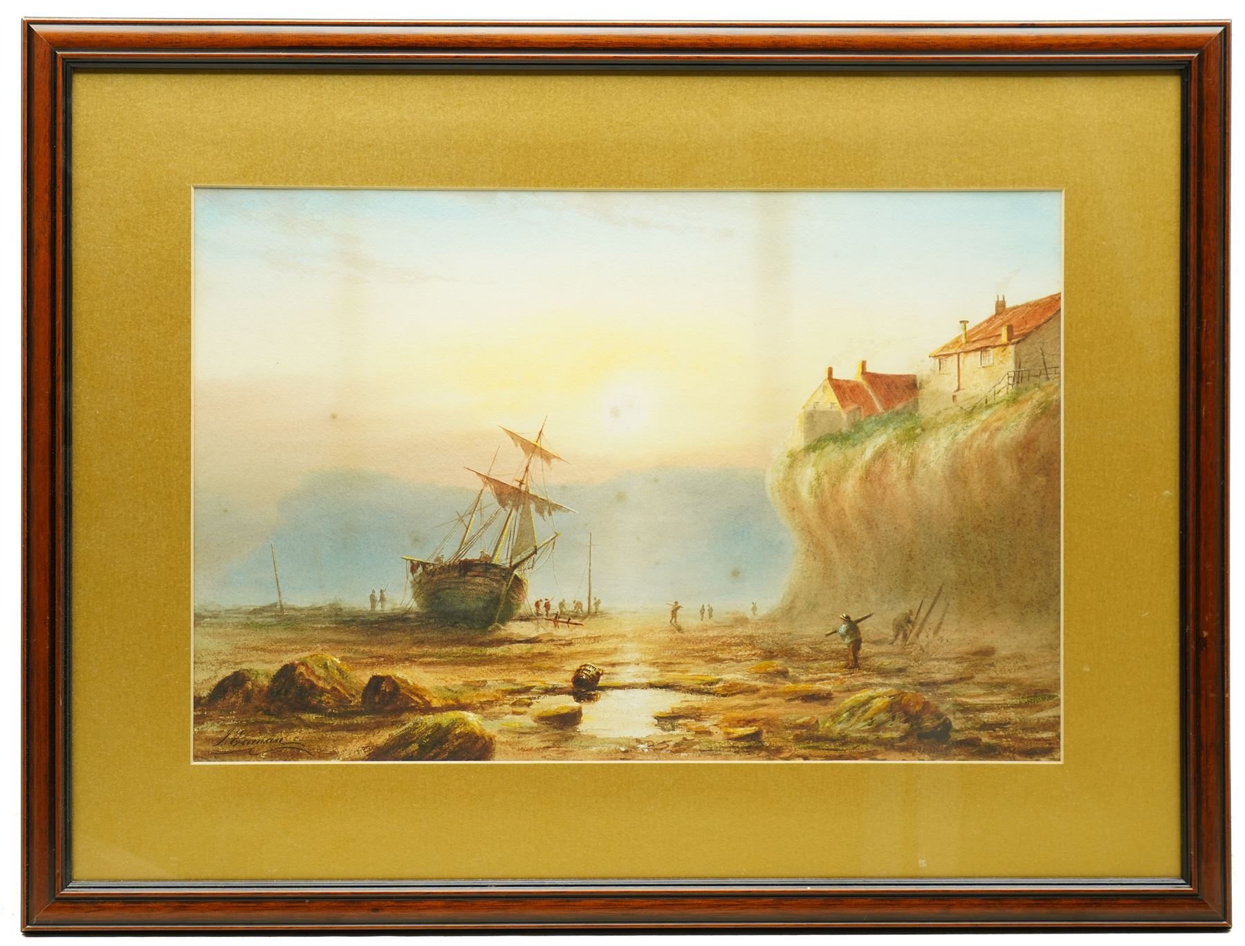 Joseph Eaman (British 1853-1907): Robin Hood's Bay, pair watercolours signed 34cm x 52cm (2)