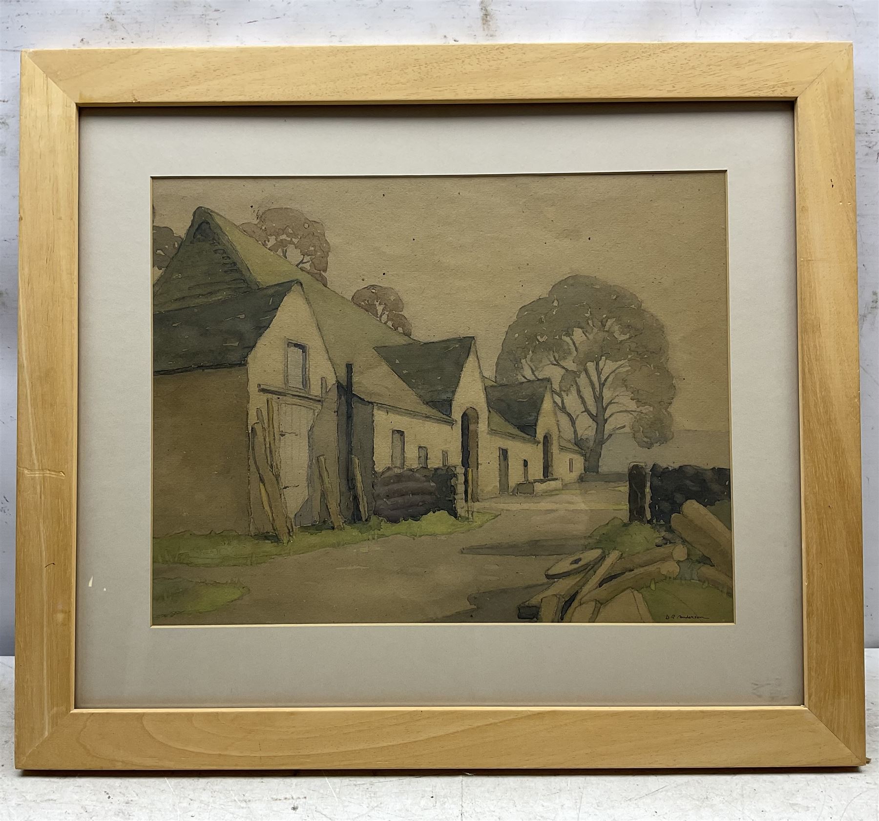 David R Anderson (British 1884-1976): 'First Light' 'Thorpe' and 'North Yorkshire Farmstead', set of three watercolours signed, titled verso max 35cm x 45cm (3)