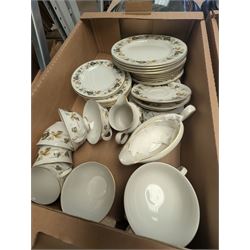 Two part dinner/tea services, including Royal Doulton Larchmont and Ringtons Willow pattern