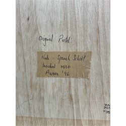 Spanish School (20th Century): Nude Study, pastel Spanish school nude study pastel signed 'Aurora' 40cm x 28cm