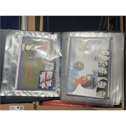 Approximately one hundred and fifteen Royal Mint coin covers, in two ring binder folders and loose, together with approximately 53 grams of Great British pre-1920 and approximately 68 grams of Great British pre-1947 silver threepence coins, and a small quantity of further pre-decimal coins