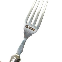 Collection of silver fish knives and forks