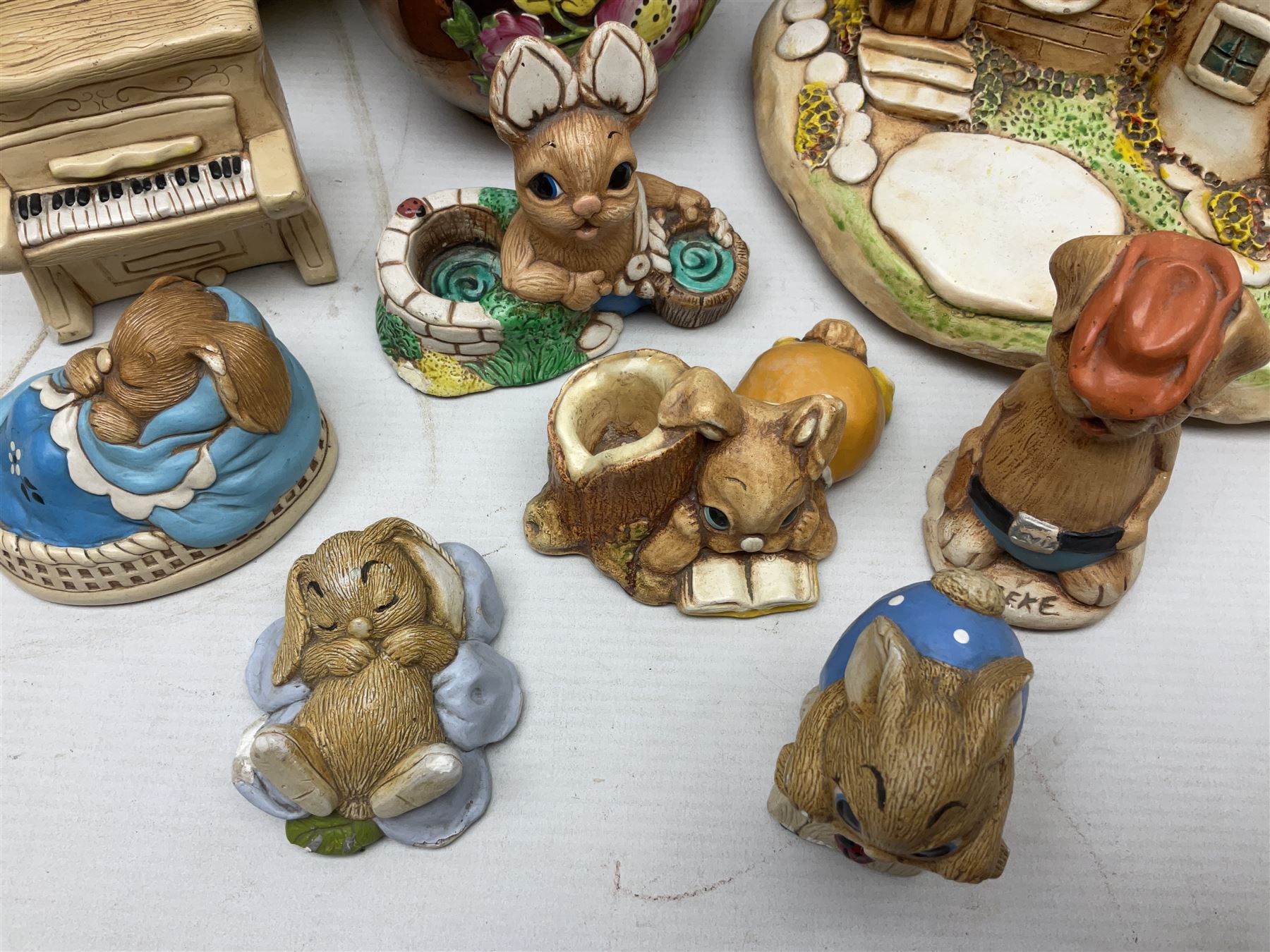 Sevres style vase and cover, the body of baluster form with scrolling gilt metal mounts printed with courting couple scene, together with copper lustre jug and quantity of Royal Worcester Palissy Game Series plates, quantity of Pendelfin figures etc, vase H44cm