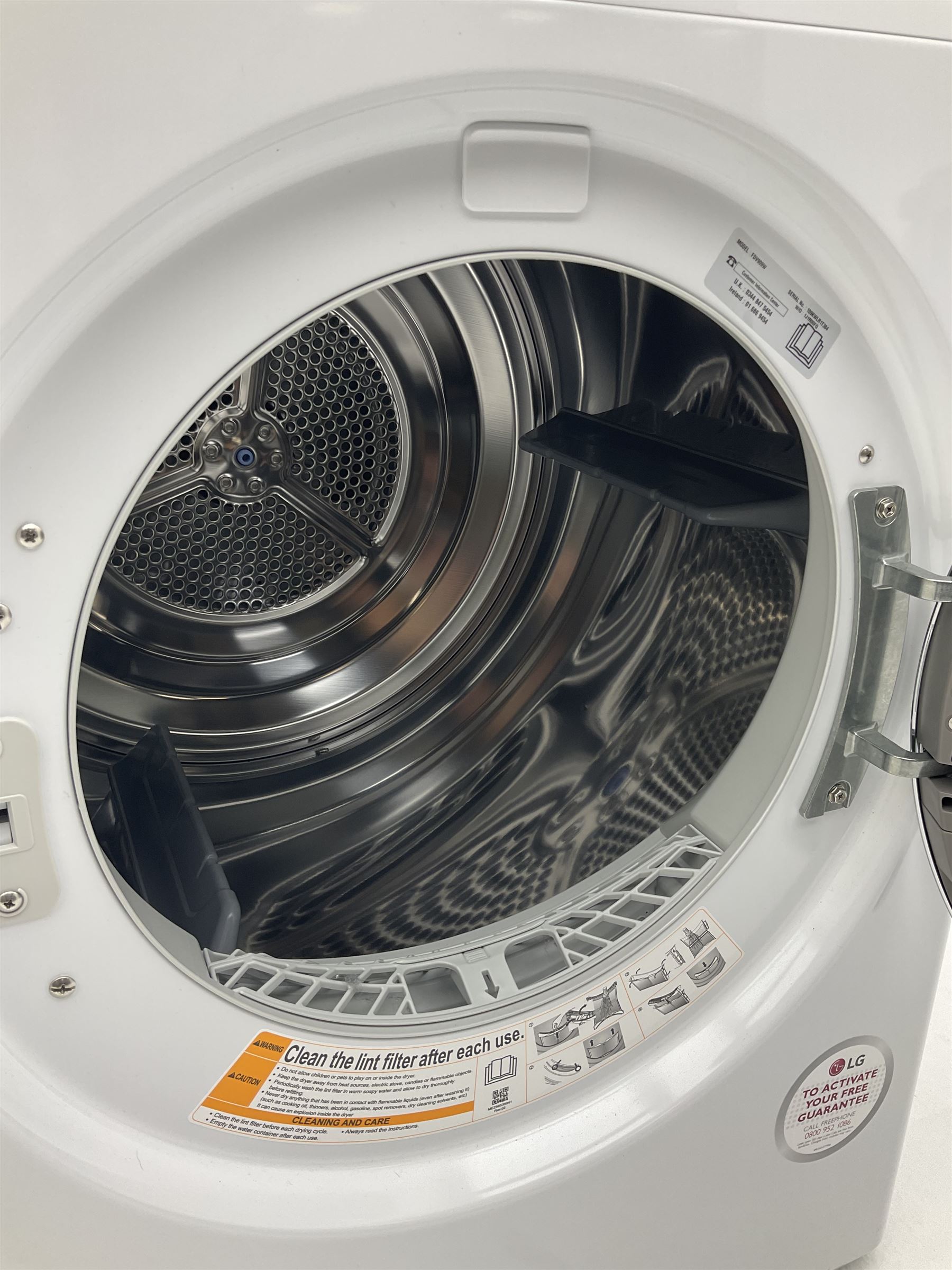 LGThinQ FDV909W Heat Pump 9kg tumble dryer