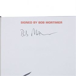 Eight first edition books, comprising signed Bob Mortimer 'And Away' autobiography, signed Richard Coles 'Murder Before Evensong' and six Richard Osman books, including 'The Thursday Murder Club' and 'The Last Devil To Die', with two Richard Osman signed bookplates