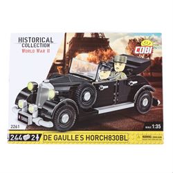 Six Cobi Bricks 1:32 and 1:35 scale Historical Collection World War II and Great War model sets, comprising no. 2996 Fokker Dr.1 'Red Baron', no. 2266 Citroen Traction 11CV BL, no. 2261 De Gaulles Horch830BL, no. 5761 Messerschmitt BF 109 G, no.5742 PZL P.11c and no. 5760 Macchi C.202 'Folgore', all boxed