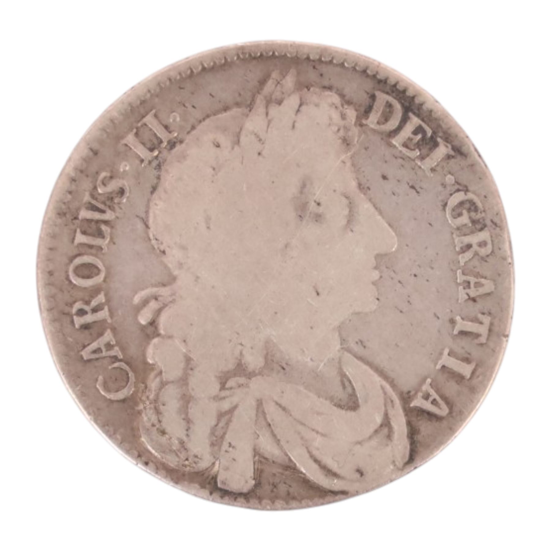 Charles II 1675 silver half crown coin