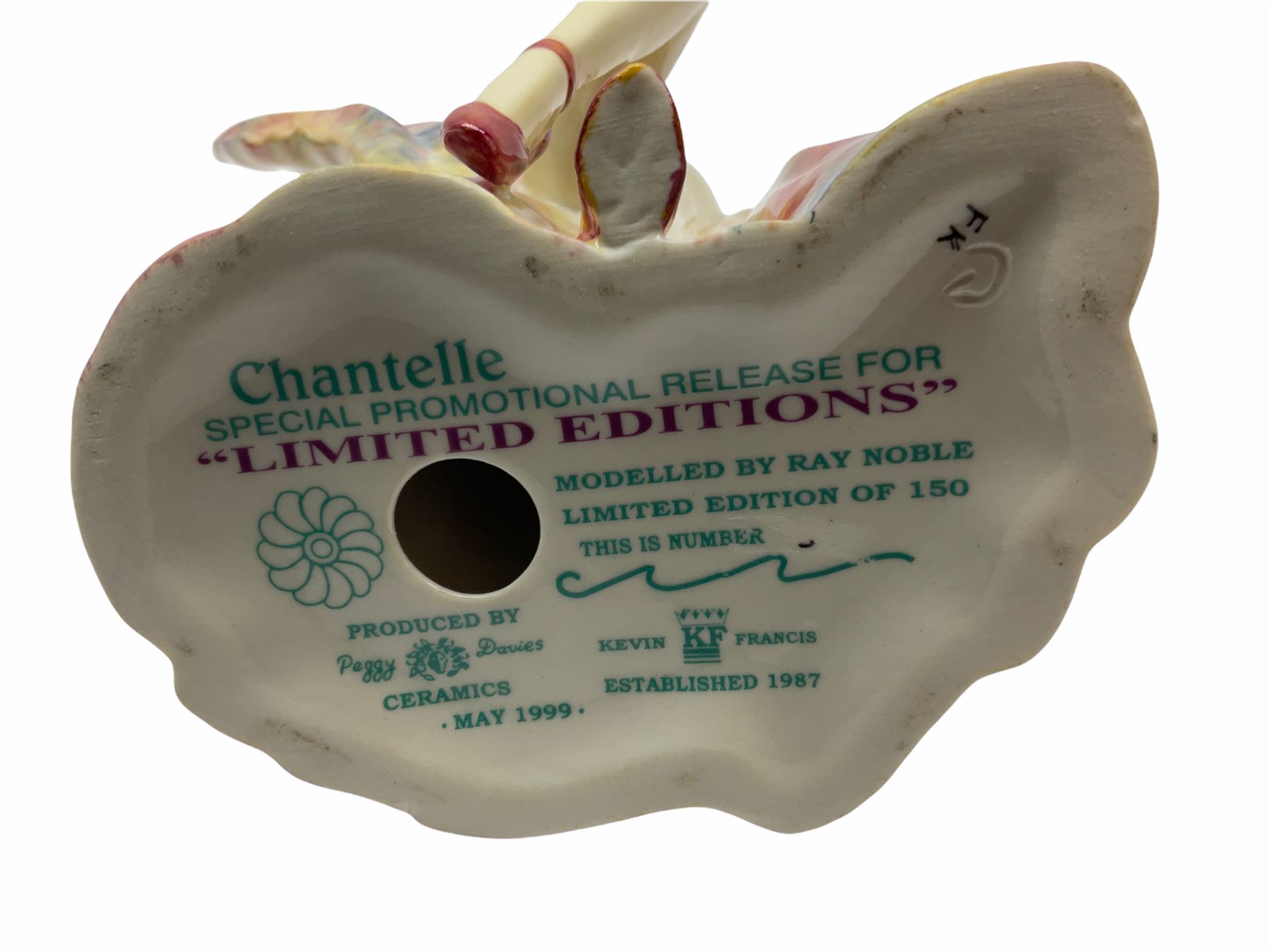 Three Kevin Francis figures produced by Peggy Davies ceramics, Clarice Cliff Centenary Figure H27cm, Tallulah Bankhead H26cm and Chantella H21cm. 