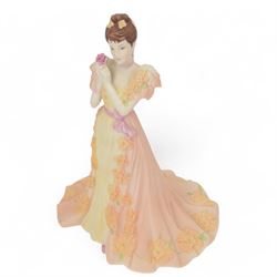 Seventeen Coalport figurines, including eleven bisque Age of Elegance examples and five miniature examples, together with a Royal Doulton figurine HN3608 Good Companion, one boxed 