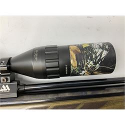 Air Arms S400F Carbine bolt-action .22 multishot air rifle, pump-up action, adjustable trigger, fitted with sound moderator and Nikko Stirling Mountmaster 3-9 x 50 telescopic sight, complete with stirrup type pump, pressure gauge etc, serial no.135456, L106cm; in gun sling