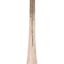 Early 20th century silver hunting horn, of typical form engraved 'South Oxfordshire Hounds W.H.B. from W. and C.F. Season 1905-6 43 Brace', marked Whippy London , hallmarked (worn and indistinct), L24cm
