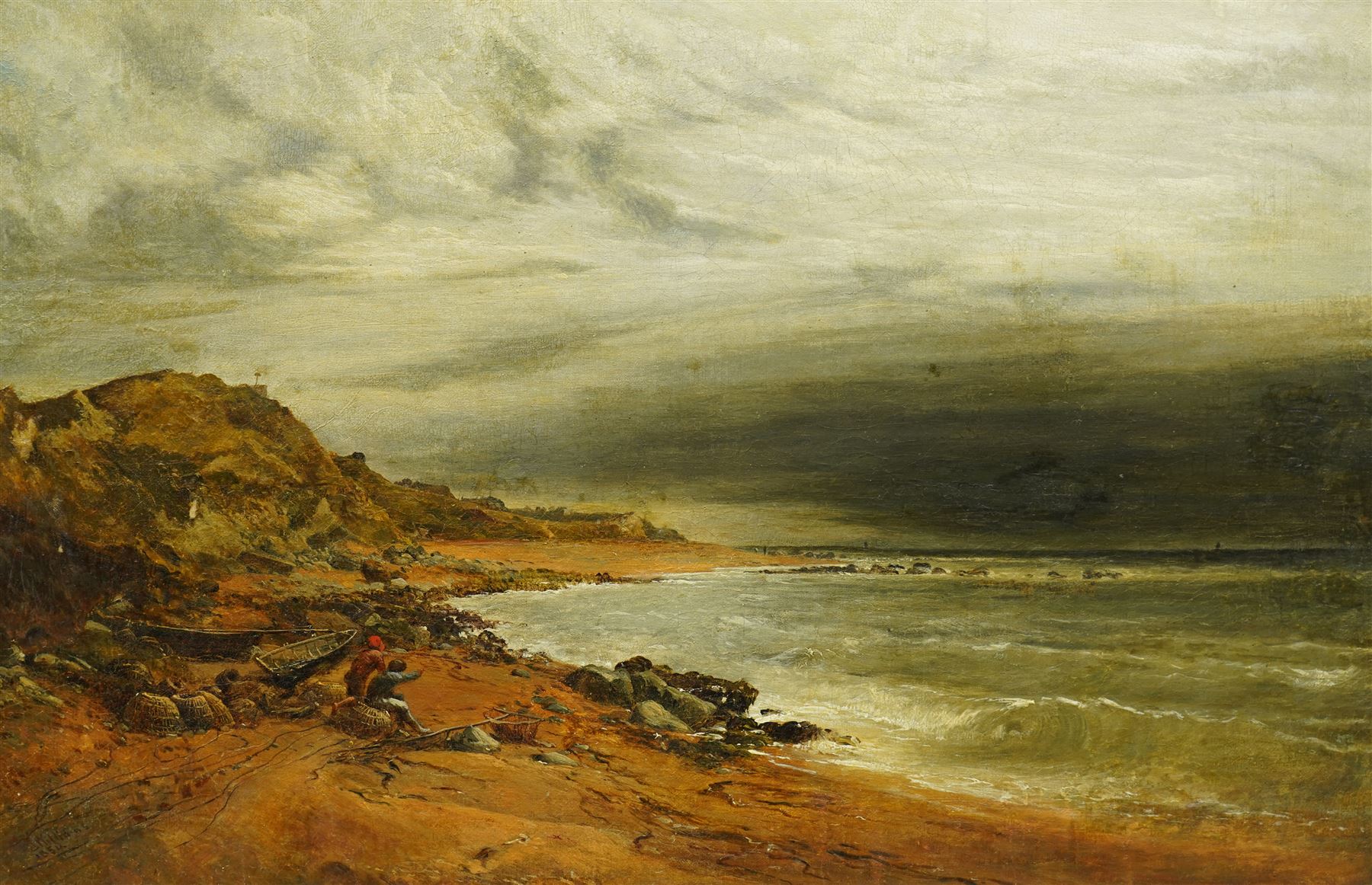 Alexander Williams RHA (Irish 1846-1930): 'A Breezy Day', oil on canvas signed and dated 1850, 38cm x 58cm