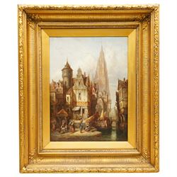 Henry Thomas Schafer (British/French 1854-1915): 'Ulm - Bavaria', oil on canvas signed with monogram and dated 1889, titled verso 39cm x 29cm