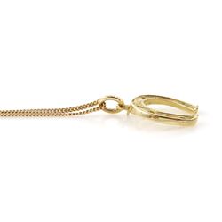 9ct gold horseshoe pendant necklace, hallmarked