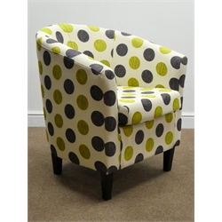 Contemporary upholstered tub chair, W70cm  