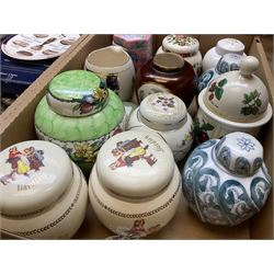 Wedgwood green jasperware trinket box, together with boxed Aynsley 'the Ashes England's  Glorious Victory 2005' plate, commemorative wares, ginger jars and other ceramics, in two boxes 